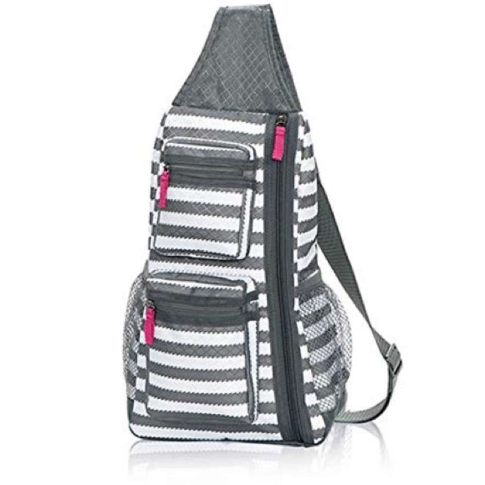 Thirty-One Sling-Back Bag in Grey Wave